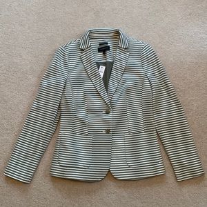 NWT Talbots green and white striped blazer